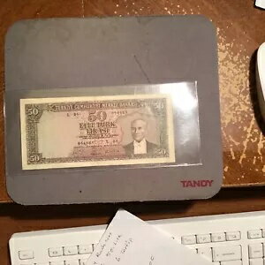 トルコ紙幣 L.1930 50.00リラ 5.エメシオン 6.トレティプ セリ L.05 非常に良い 悪い