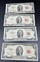 4 紙幣セット A B C 1953 年 $2 2 ドル法定通貨紙幣セット平均番号 630