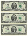 1976年 $2 連邦準備銀行券 3枚セット 連続シリアル番号 全新品