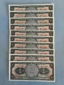 1 ペソ メキシコ紙幣 1969 アステカ カレンダー セット (10) シリーズ BGG