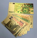 10 セット 80 個ユーロ紙幣カラーゴールド工芸品紙幣コレクションギフトゲーム