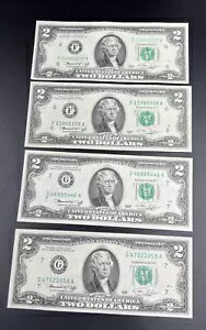 ロット 4 UNC 1976 $2 2 ドル建 200 周年記念紙幣連邦準備銀行紙幣 #059