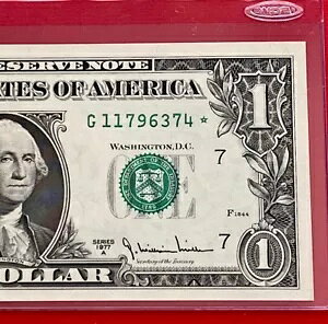 1977 年 スターノート 1 ドル紙幣 (シカゴ G) 未流通