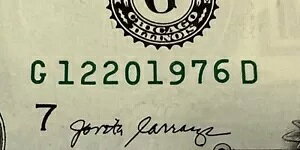 1976 年 12 月 20 日の誕生日または記念日の日付メモ シリーズ 2017 A 1 ドル紙幣 UNC