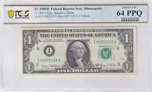 1969-D $1 FRN ミネアポリス FR-1907 I PCGS Choice UNC 64 PPQ