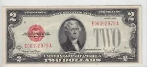 1928G $2 法定通貨紙幣 赤シール FR#1508 E06392978A