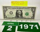 1 ドル紙幣の誕生日メモ 1971 年 4 月 2 日。未流通。派手なシリアル番号