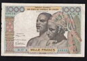 西アフリカ諸国 -- コートジボワール --- 1000 フラン 1959-1965 --- F ---