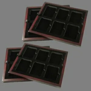 楽天WORLD RESOURCE【KING店】認定/認定スタイル コイン スラブ トレイ ディスプレイ ボックス用 マホガニー仕上げ 4 パック