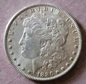 1886 P モルガン シルバー ダラー コイン - AU スライダー - 両面素敵な色合い