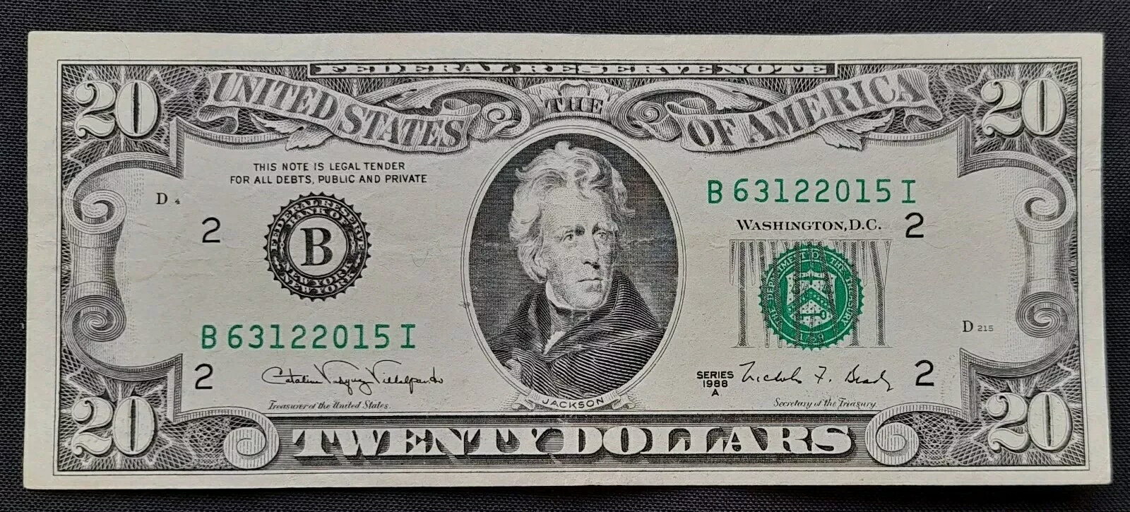 WORLD RESOURCE【KING店】の1988年 20ドル紙幣の連邦準備銀行券が流通｜アングル3
