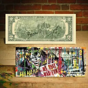 ジョーカー アーサー フレック 本物の法定通貨 2 ドル米国紙幣 レンシーによる手書き