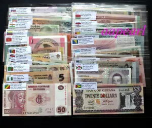 異世界紙幣100枚 外国紙幣 50ヶ国 英語の国旗