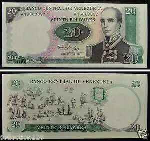 ベネズエラ紙幣 20 ボリバル諸島 1987 UNC