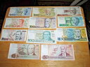 CRUZIERO 紙幣 11 枚セット。ブラジル通貨ロット。カラフルな世界の紙幣。