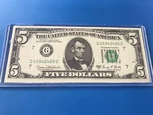 1969 C $5 5 ドル連邦準備券 (UNC) .. Loc #4