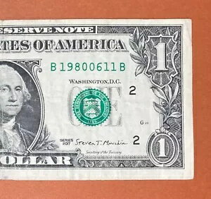 1980 年 6 月 11 日 ( B 19800611 B ) 誕生日メモ 1 ドル紙幣