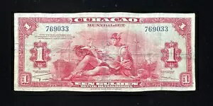 キュラソー島オランダ領アンティルレス 1 グルデン 1942 年流通