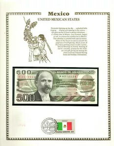 メキシコ 1984 500 ペソ P 79b Unc FDI 国旗スタンプ付き Serie DQ P8012228 Lucky 2's