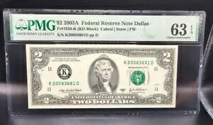 $2 2003A FRN 饹 Fr#1938-K (ޤŪǤϤʤ - KD ֥å) PMG 63 EPQ!