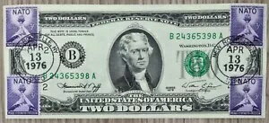 1976 年 2 ドル連邦準備銀行券 2 ドル紙幣が初日カバーとして使用されました。スタンプ #64905