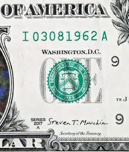 2017 A 1 ドル紙幣ファンシー シリアル バースデー ノート I 03081962 A 1962 年 3 月 8 日ビートルズ