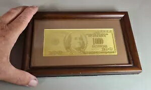 24kt $100 米ドル紙幣 フレーム入り 999.9% ゴールド