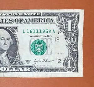 1952 年 11 月 16 日 (L 16111952 A) 誕生日メモ 1 ドル紙幣