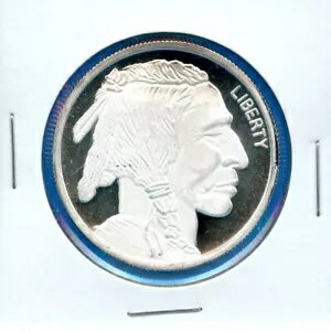 楽天WORLD RESOURCE【KING店】JM 地金 バッファロー スタイル .999 シルバー 1オンス インディアン ヘッド #83 セミプルーフ ライク コイン