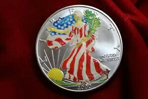 2000 アメリカ シルバー イーグル ペイント レディ コイン、エアタイトの本物のシルバー イーグル