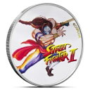 2021 フィジー シルバー 1 オンス 0.999 カラーライズ $0.50 ストリートファイター II ベガ コイン