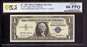 1957 $1 С񥹥Ρ FR.1619* *A ֥å PCGS B GEM 66 PPQ