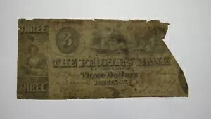 $3 1847 パターソン ニュージャージー 廃止された通貨紙幣 人民銀行紙幣