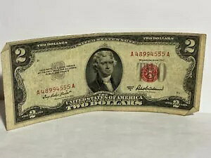 1953 年 2 ドル紙幣の赤いシール