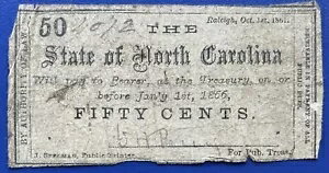 廃止された通貨 - 50 セント ノースカロライナ州 #73646