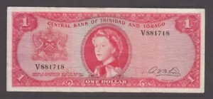 トリニダード・トバゴ P.26b-1718- 1 ドル記号 2 PFX V VF WE COMBINE 2309