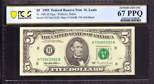 1995 ǯ $5 ϢˮԻʾ ST.륤 FR.1985-H HB ֥å PCGS B ѡ 67 PPQ