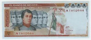 メキシコ 5000 ペソ 1980 年 3 月 25 日 ピック 71 aUNC ほぼ未流通 セリエ A A1A02644