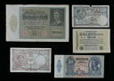 1922-1943 ヨーロッパ 5 紙幣通貨セット // ベルギー、ドイツ、ハンガリー