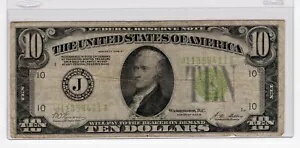 1928 B 10 ドル紙幣 10 ドル連邦準備銀行券「金で引き換え可能」カンザスシティ
