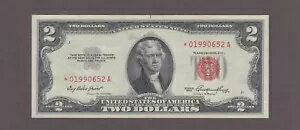 1953年 米国紙幣 $2.00 スター * 紙幣 レッドシール AUNC
