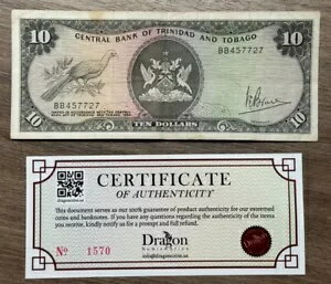 トリニダード・トバゴ ???? 10 ドル 1964 (1977) 紙幣 流通紙幣