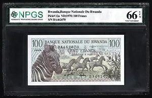 1978 ルワンダ国立銀行、100 フラン、Pick-12a、NPGS 66 UNV