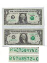 $1 x 2 ノート フロント バック マッチ ‘42758475 & 57485724’ FANCY SN +プレゼント! FABD