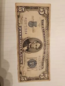 1934年-c $5 5ドル銀貨証明書