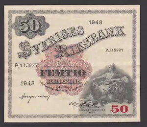 1948 - スウェーデン - 50 クローナ紙幣