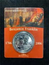 2006 フランス ベンジャミン フランクリン生誕 300 周年記念 1/4 ユーロ銀貨