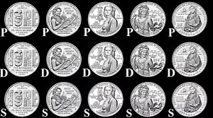 2024 P、D、S アメリカン レディース 'BU' (15 コイン) クォーター コンプリート セット 米国造幣局