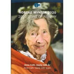 2020 ノルウェーお土産 Uncirc コインセット (含む) 20クローネ アン・キャス・ベストリー100年