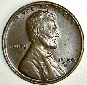 1929 D リンカーン セント - チョコレート ブラウン BU コイン + リザーブなし 送料無料 (LJ02)